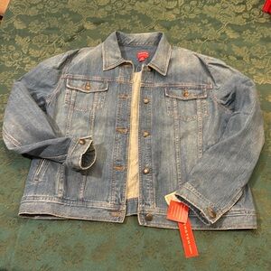 Vintage Chaps Blue Denim Trucker Jacket Button Front Jean Jacket Brand NEW